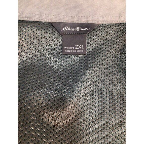 Eddie Bauer Women's Adventurer Pro Field Stream Shirt Long Sleeve 2XL Teal Green - Picture 4 of 9